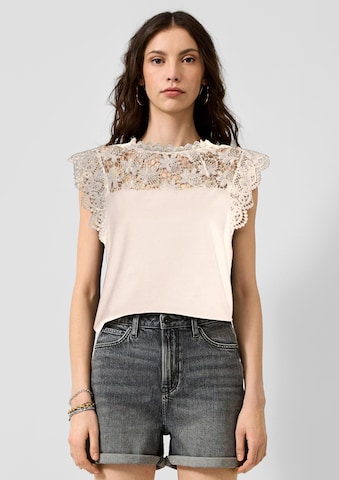 Camicia da donna di QS in beige: frontale