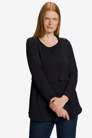 Ulla Popken Shirt  (GOTS) in Schwarz: predná strana