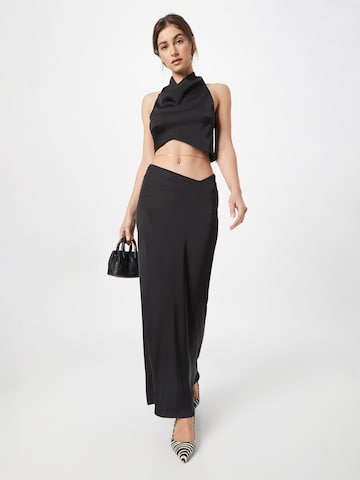 Misspap Suit '(Me) High Neck Satin Cowl Co-ord' in Black