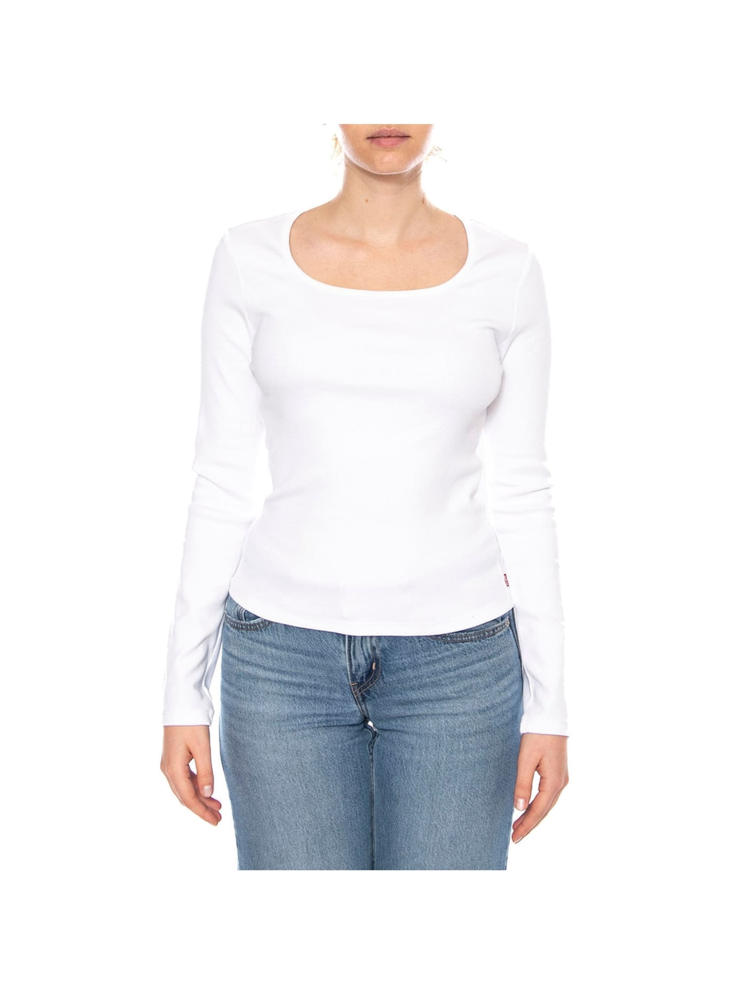 LEVI'S ® Koszulka 'Essential Sqrd Neck Long Sleeve' w kolorze biały