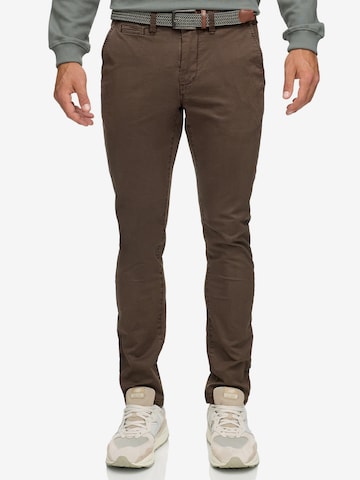 INDICODE JEANS Regular Chinohose in Braun: Vorderseite