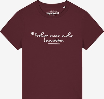 T-shirt 'Früher war mehr Lametta' Watapparel en rouge : devant