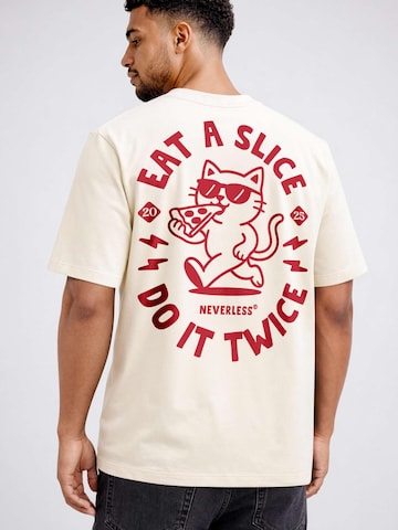 Neverless Shirt 'Eat a Slice' in Beige