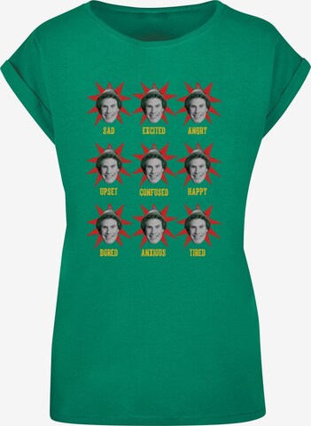 ABSOLUTE CULT Shirt 'Elf - Many Moods Of Buddy' in Groen: voorkant