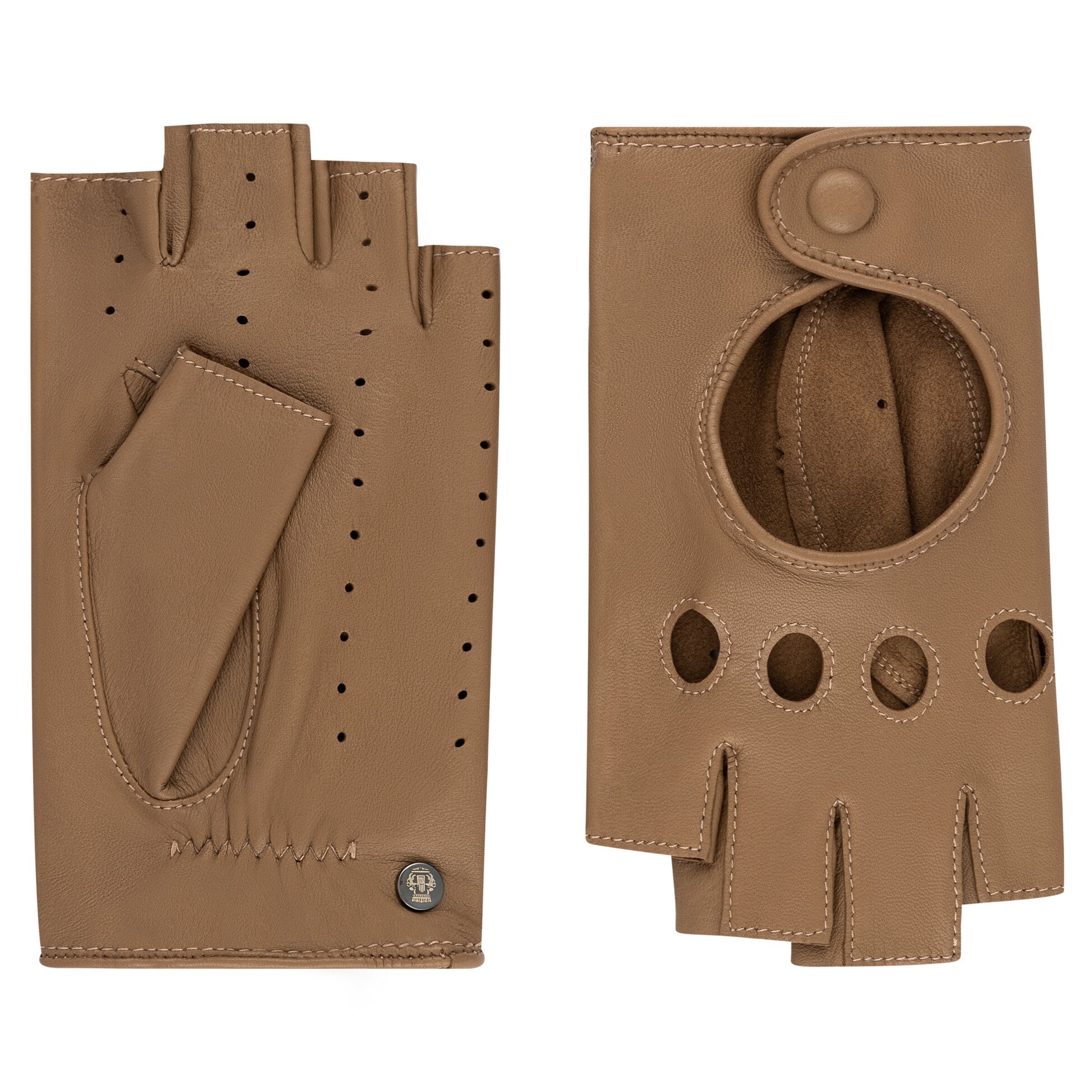 Roeckl Short finger gloves 'FLORENZ AUTOFAHRER' in Brown: front