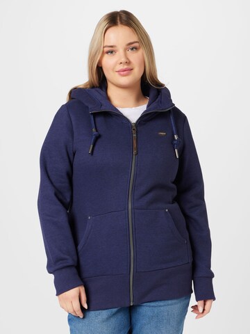 Ragwear Plus Sweat jacket 'Neska' in Blue: front