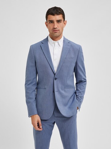 Coupe slim Veste de costume 'Josh' SELECTED HOMME en bleu : devant