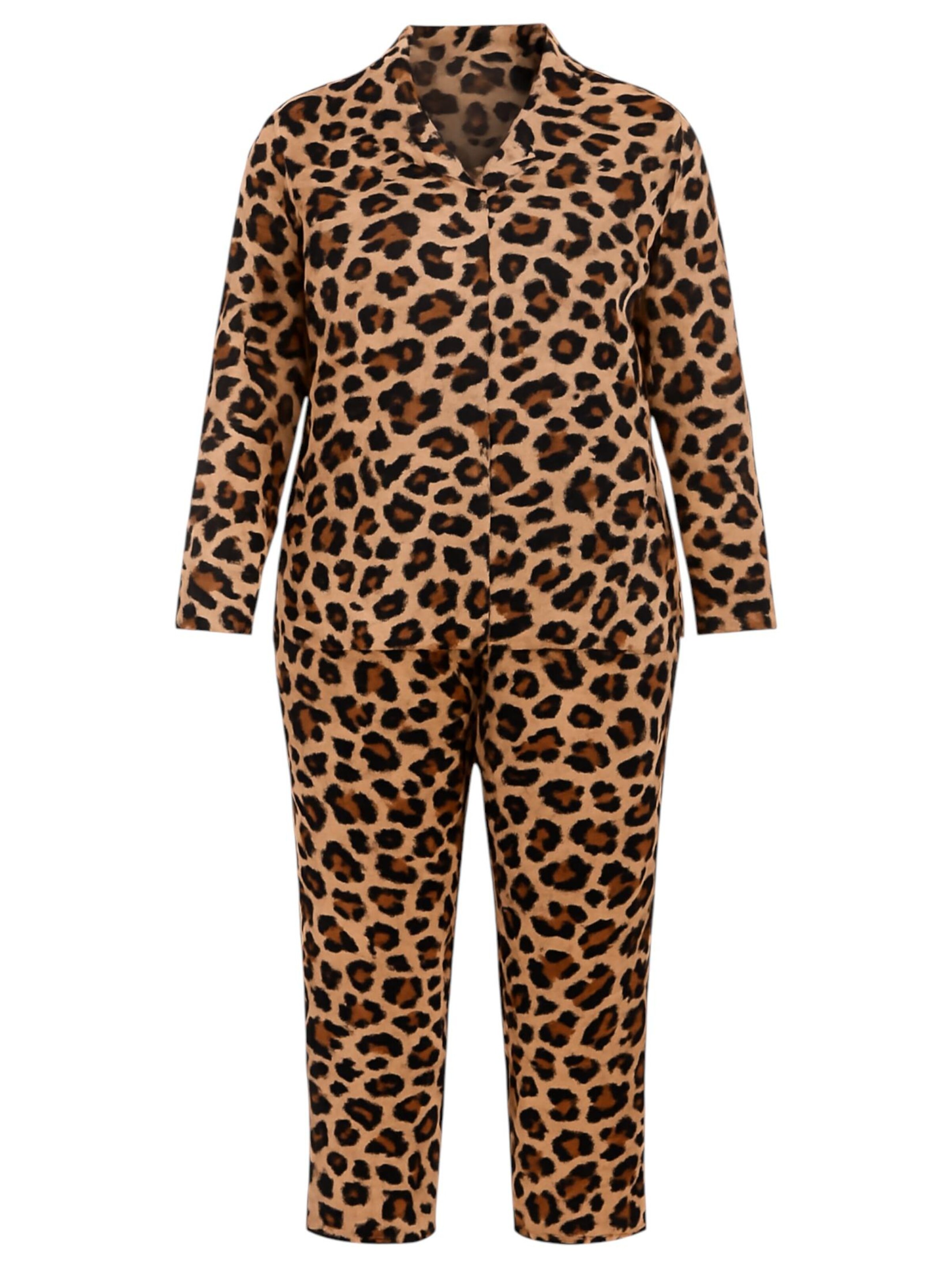 fashionshowcase Pajama 'Leona-Plus' in Black: front