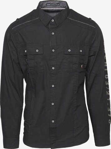 KOROSHI Regular fit Button Up Shirt in Black: front