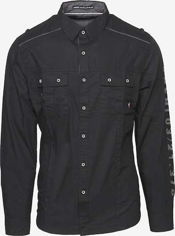 KOROSHI Regular fit Button Up Shirt in Black: front