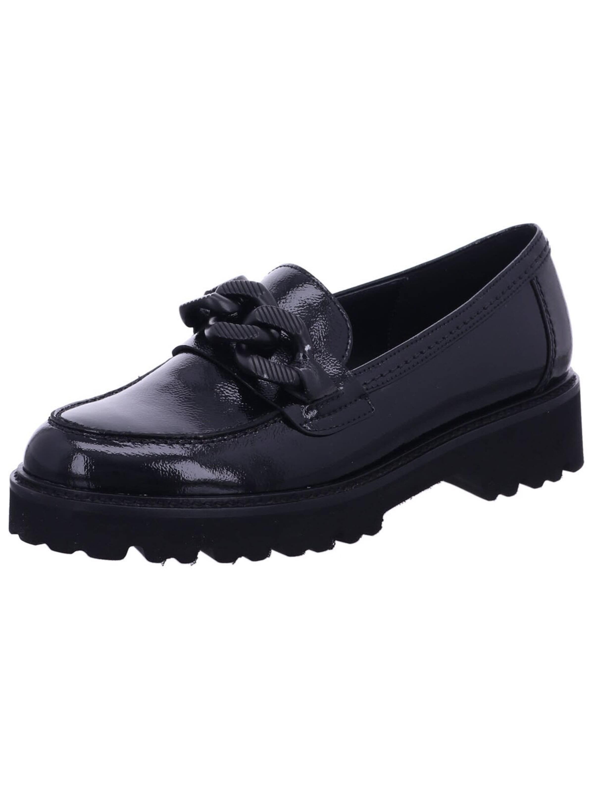 GABOR Mocassins 'Slipper Damen 55.240 97 Lackleder in schwarz' in Zwart: voorkant