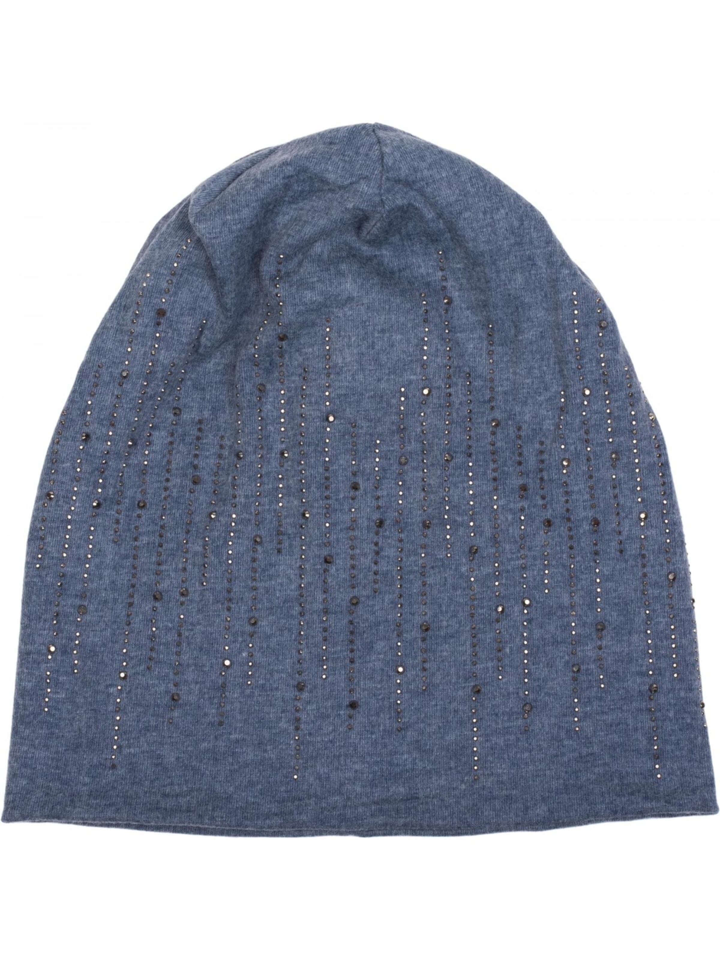 styleBREAKER Mütze 'Beanie mit Strass Streifen'‌‌‌‌ in Blau