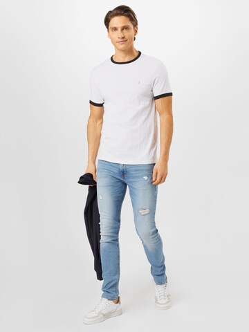 T-Shirt 'Groves Ringer' FARAH en blanc