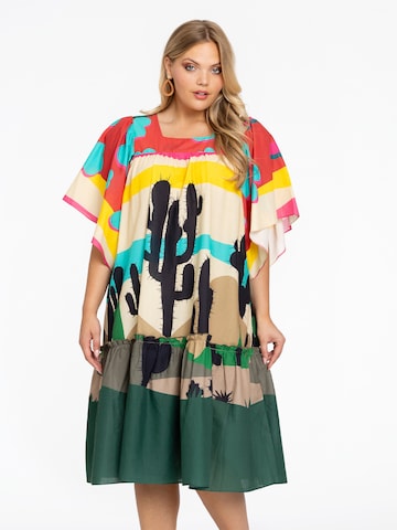 Yoek Dress in Mixed colors: front