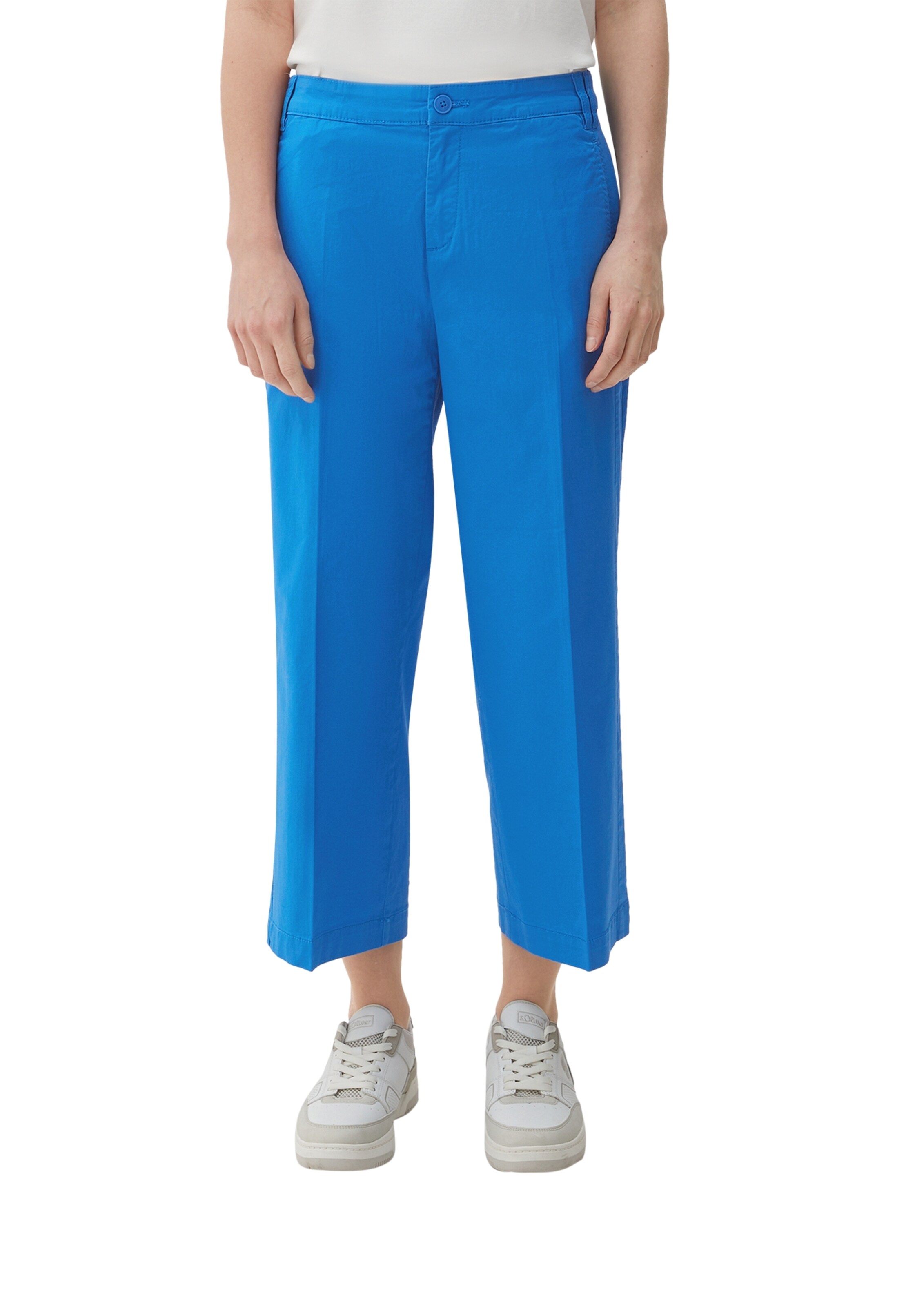 Wide Leg Pantalon à plis s.Oliver en bleu : devant
