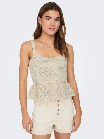 ONLY Knitted top 'Chrissia' in Beige