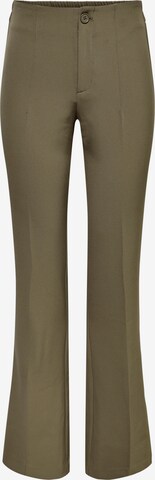 ONLY Flared Trousers with creases 'LIZZO' in Brown: front