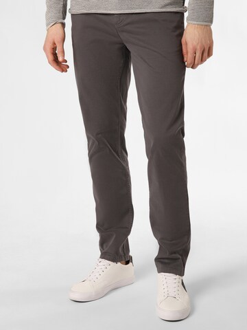 BOSS Orange Tapered Chino Pants in Grey: front