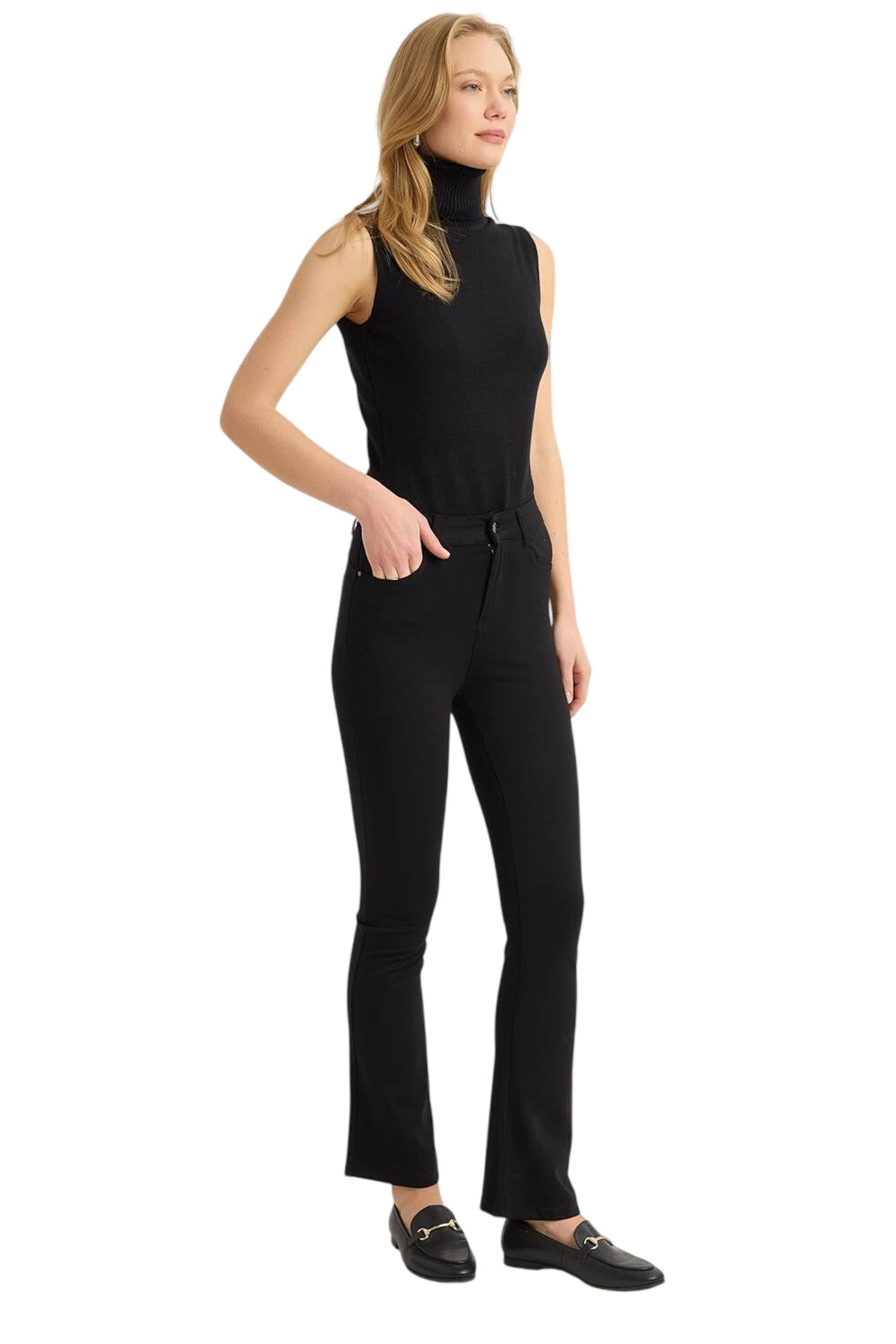 HOME STORE Bootcut Hose in Schwarz