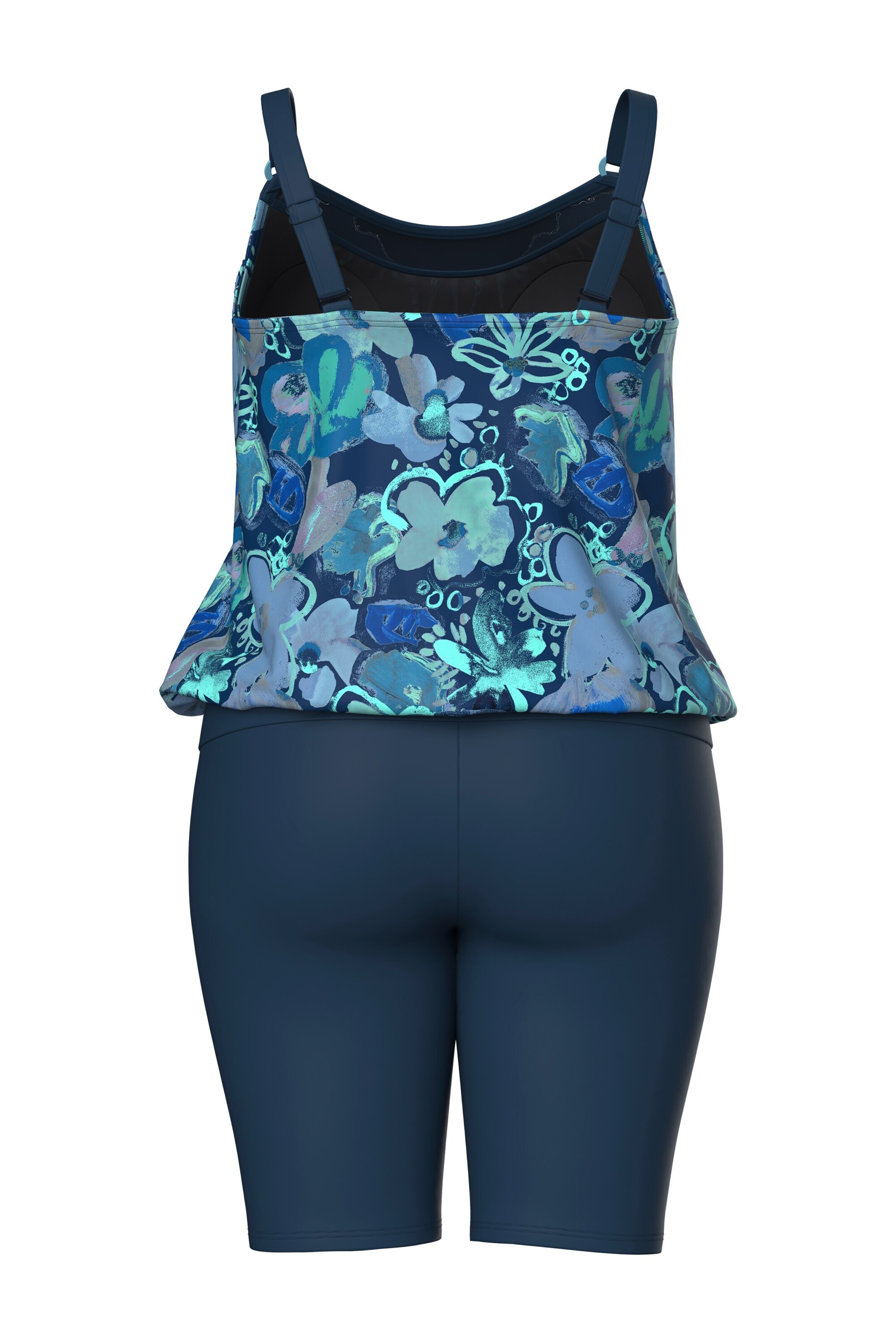 Ulla Popken T-Shirt Tankini in Blau