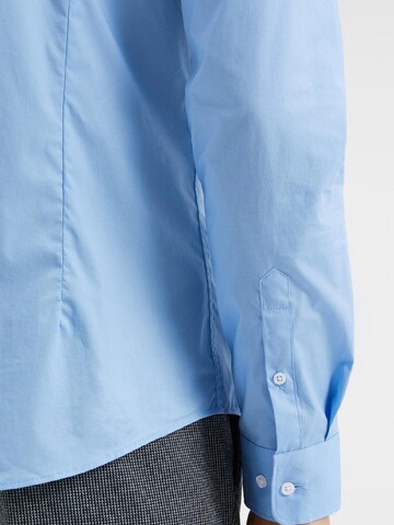 WE Fashion Slim fit Button Up Shirt in Blue