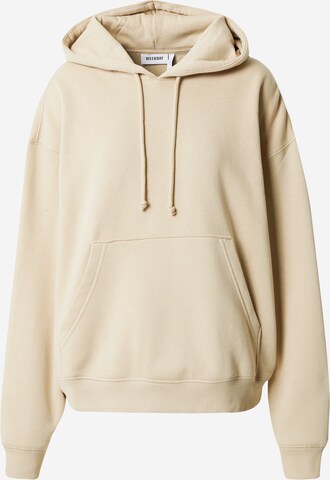 Sweat-shirt WEEKDAY en beige : devant