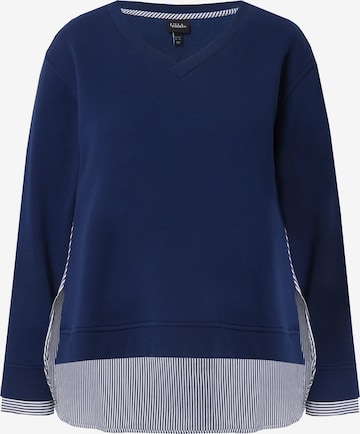 Sweat-shirt Ulla Popken en bleu : devant