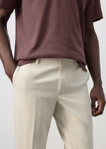 MANGO MAN Slim fit Pleated Pants 'Soren' in Beige