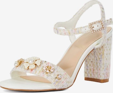 Dune LONDON Riemensandale 'Mention' in Weiß: Vorderseite