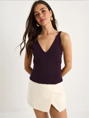 Bianco Lucci Gebreide top in Lila: voorkant