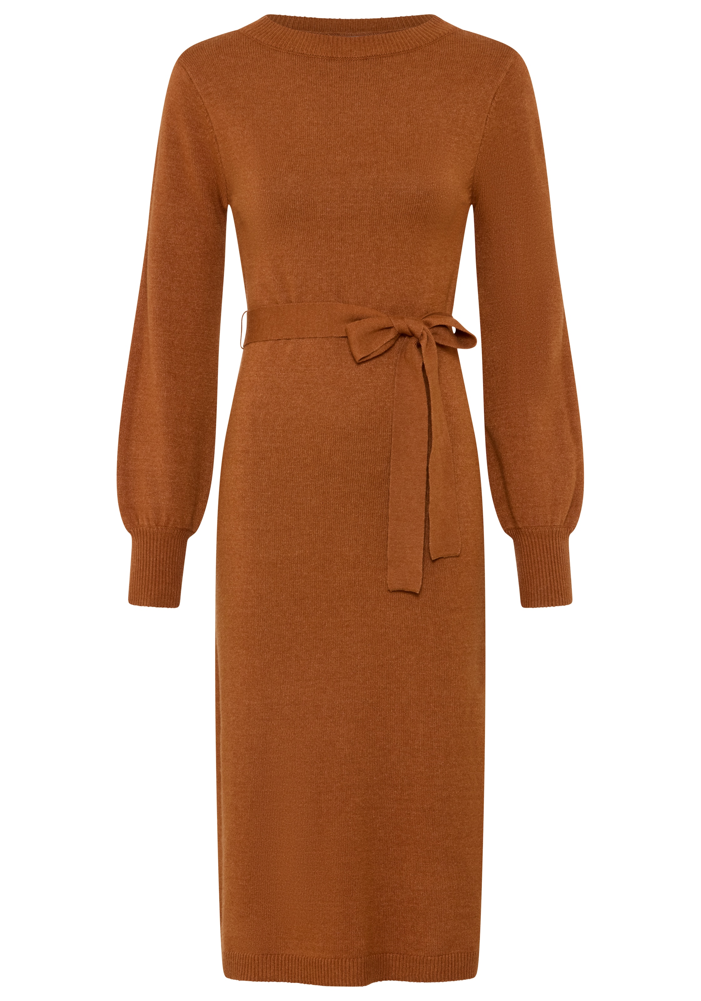 Tamaris Knitted dress in Brown: front
