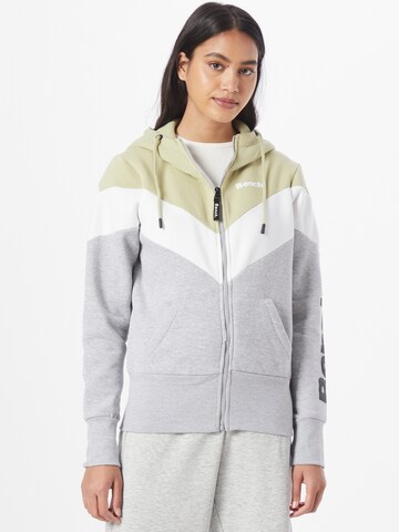 BENCH Zip-Up Hoodie 'DELANIE' in Grey: front