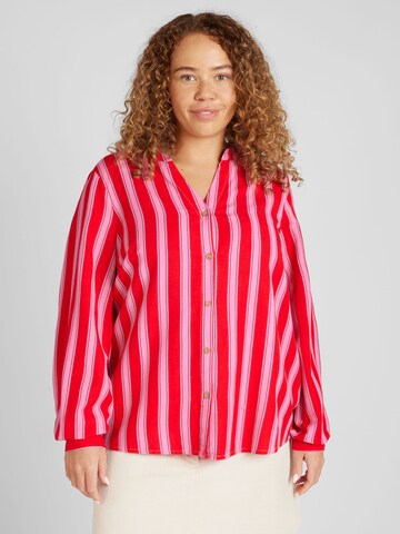 ONLY Carmakoma Blouse 'BILLIE' in Rood: voorkant