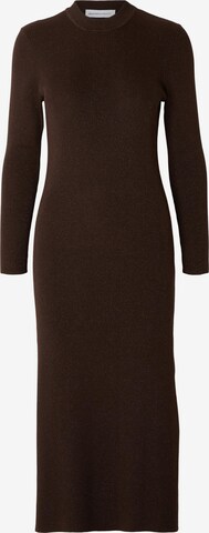 SELECTED FEMME Knit dress 'ELOISE' in Brown: front