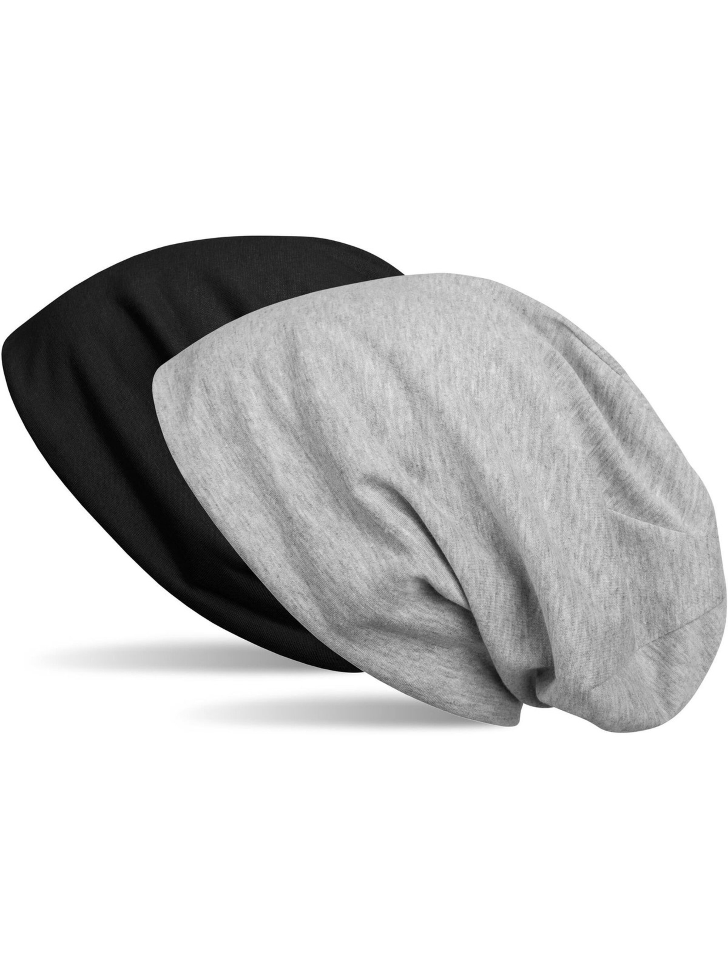 styleBREAKER Mütze 'Wende Beanie'‌‌‌‌‌‌ in Grau: Vorderseite