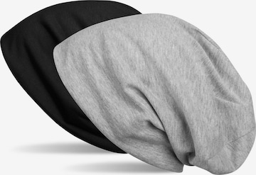 styleBREAKER Mütze 'Wende Beanie' in Grau: Vorderseite