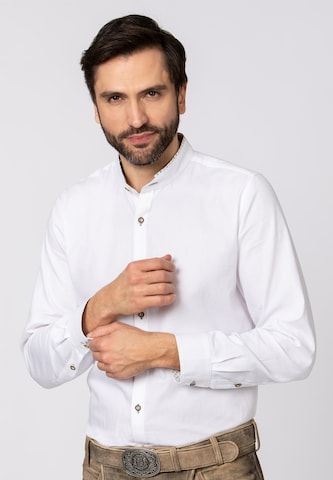 STOCKERPOINT Regular fit Klederdracht overhemd 'Reno' in Wit: voorkant
