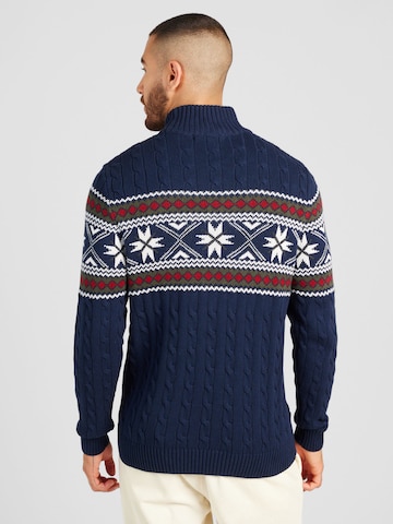 SELECTED HOMME Pullover 'Flake' in Blau