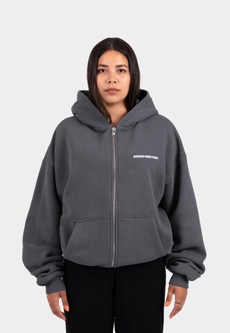 Prohibited Zip-Up Hoodie in Grey