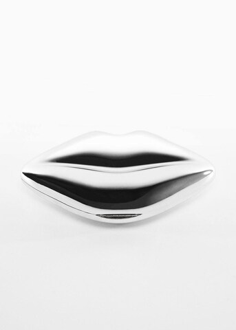 MANGO Clutch 'hft lips' in Silber