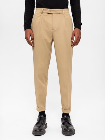Regular Pantalon à plis Antioch en beige : devant