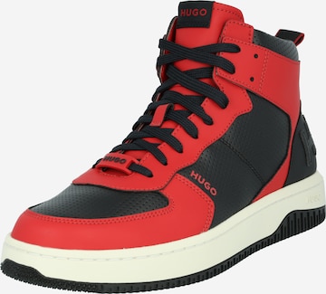 HUGO Red High-Top Sneakers 'Kilian' in Red: front