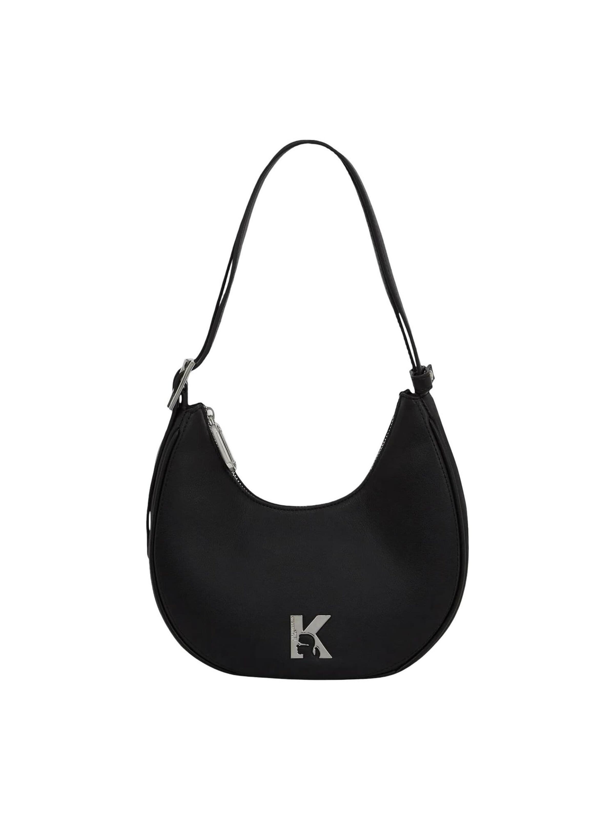 KARL LAGERFELD JEANS - Bolso de hombro 'KLJ K Logo Halfmoon Bag B2W30126' en negro: frente