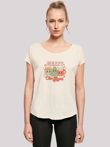 F4NT4STIC Shirt 'Merry Christmas' in Beige: front