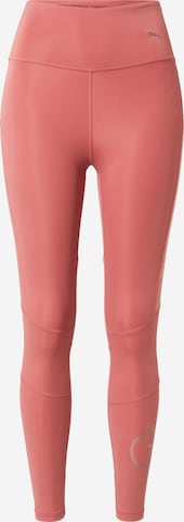 Skinny Pantalon de sport PUMA en rose : devant