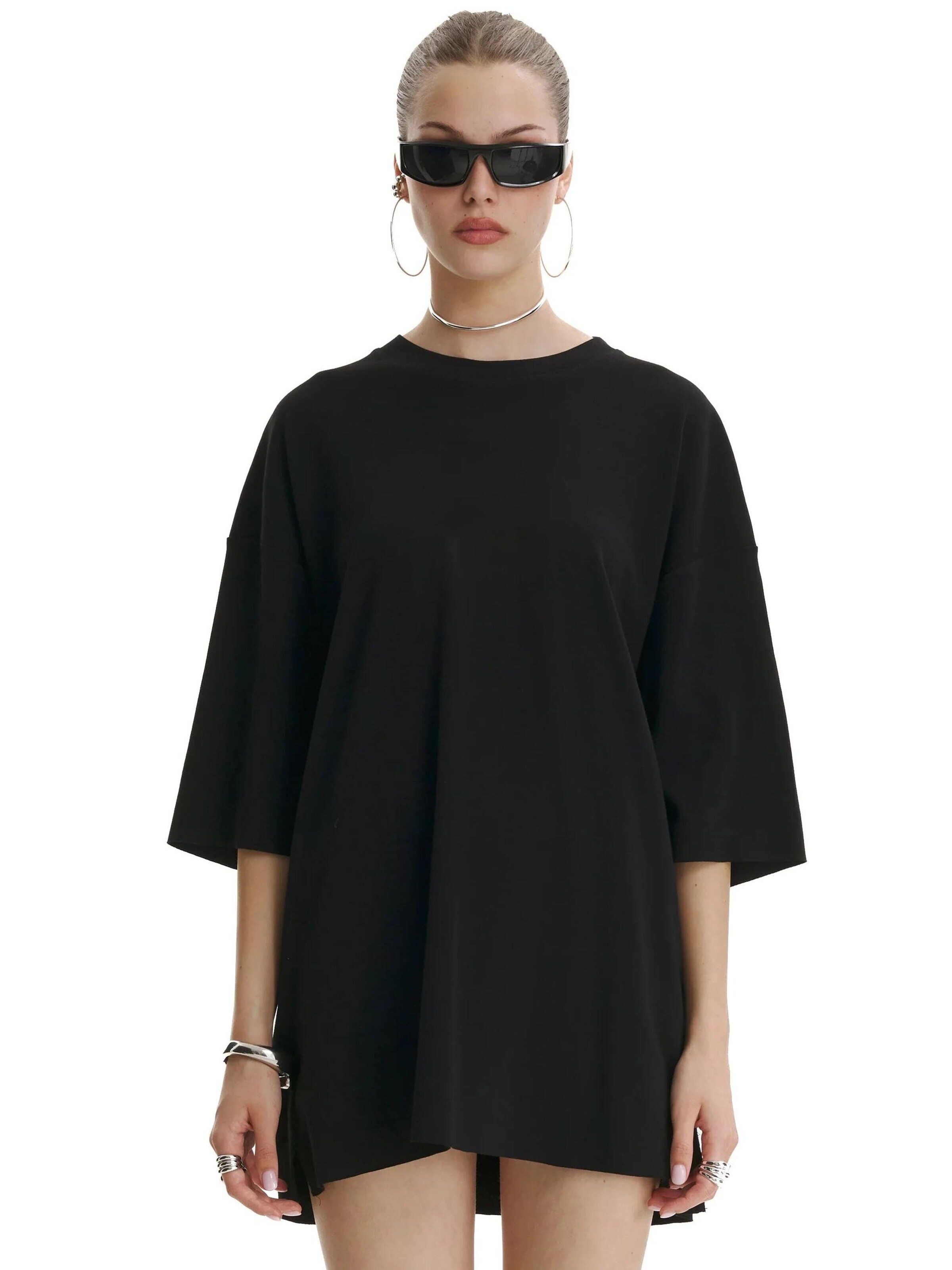 mysimplicated Oversized tričko 'Cotton T-shirt 777' – černá