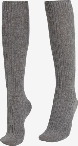 CALZEDONIA Knee High Socks in Grey: front