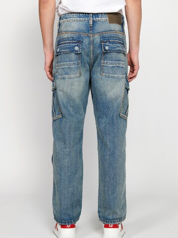 KOROSHI Regular Cargojeans in Blauw