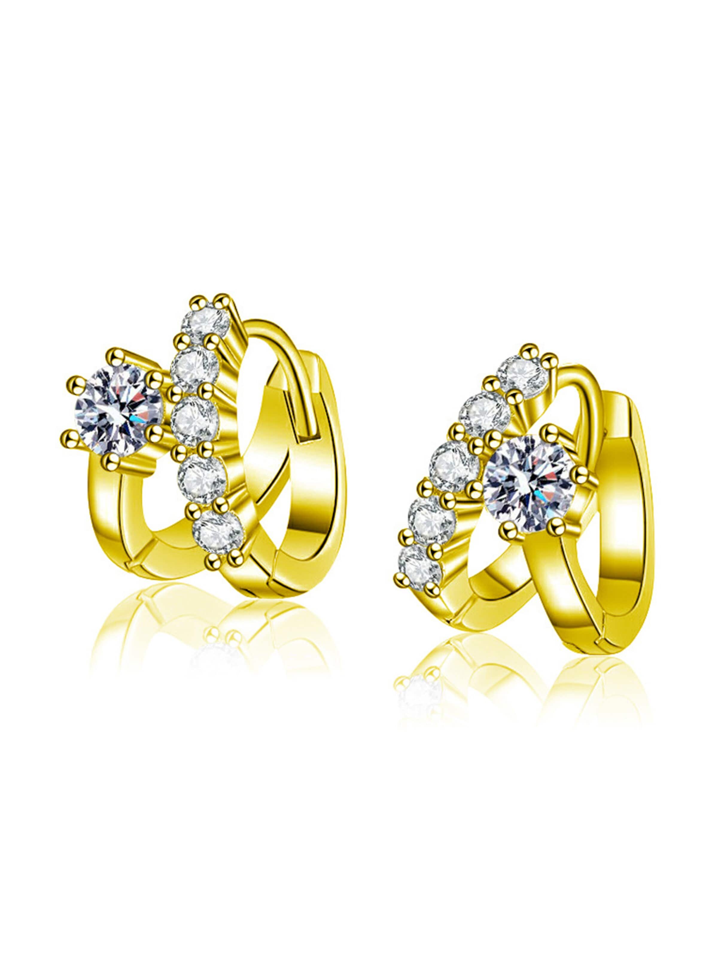 Staufergold Earrings 'Moissanit Ohrringe „Cascade“ – Cross-Over' in Gold: front