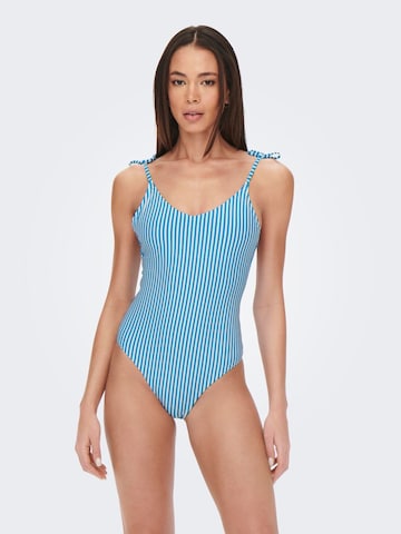 ONLY Bralette Swimsuit in Blue: front
